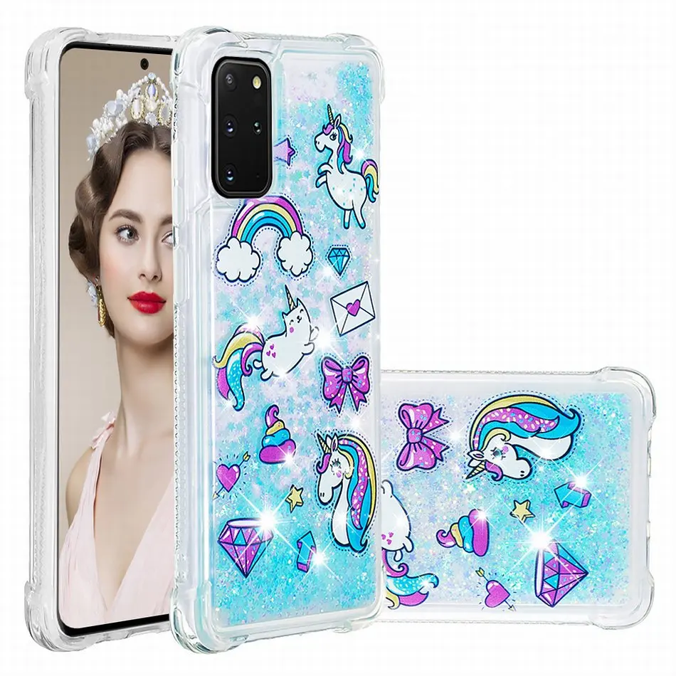 Чехол накладка с зыбучим песком для девочек и женщин Samsung Galaxy A01 A21 A51 A71 J3 J5 J7 Pro