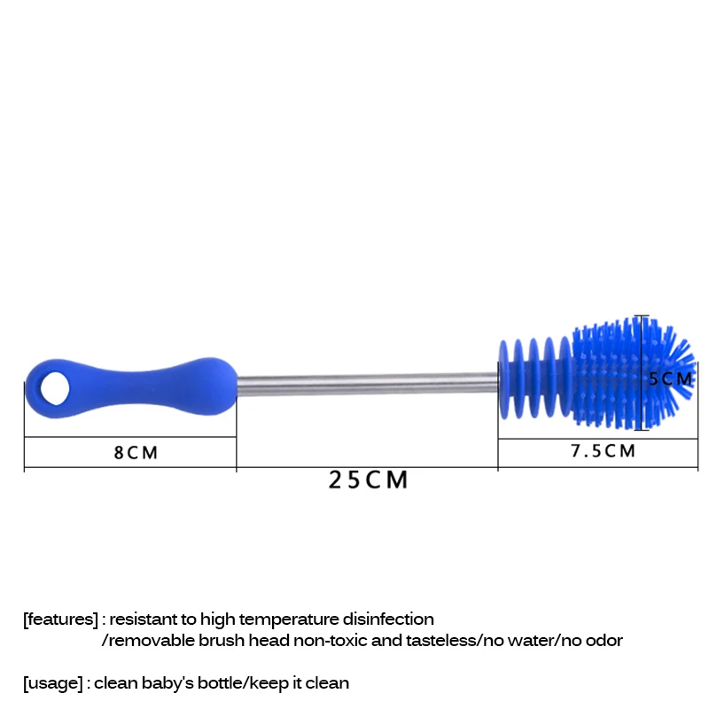 

Bottle Brush Unique Creative Design For Baby Bottles Scrubbing Silicone Cleaning Tool Clean Kitchen For Washing Cleaning
