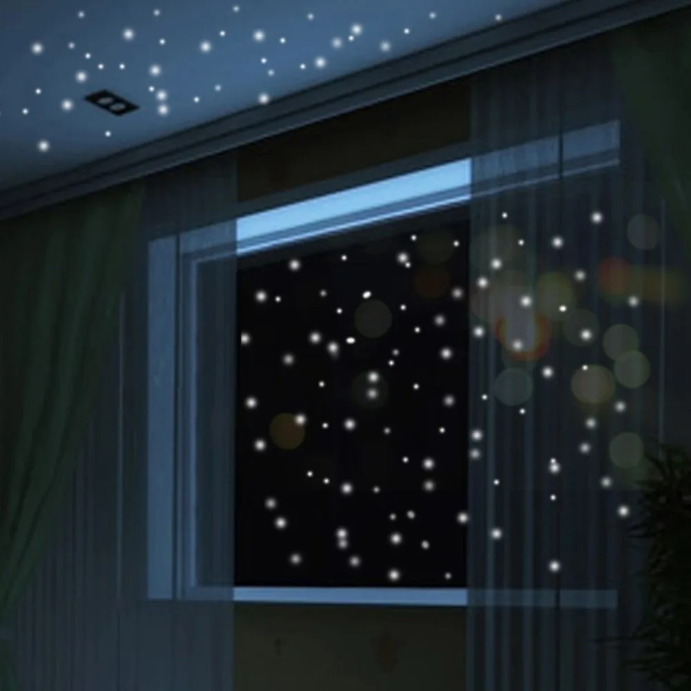 

407pcs Glow In The Dark Star Round Dot Luminous Wall Stickers Kids Room Decor Wall Decals Stickers Removable Self-adhesive