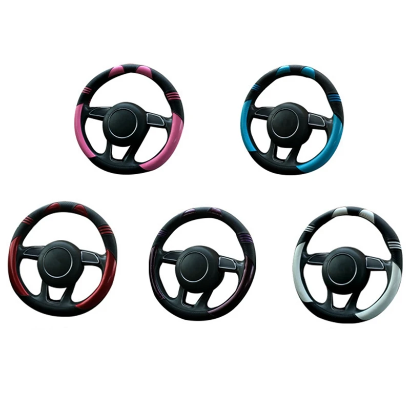 

Cute Cartoon Cat Ear Steering Wheel Cover Universal Car-styling Car Steering-Wheel Handle Covers Girl Auto Decor Accessories