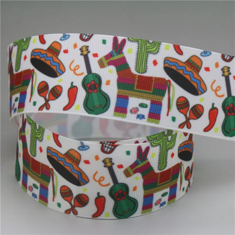 DHK 1 5 'Ƌ ярдов Мексика Кактус Гитары напечатан grosgrain ленты ленточный аксессуар