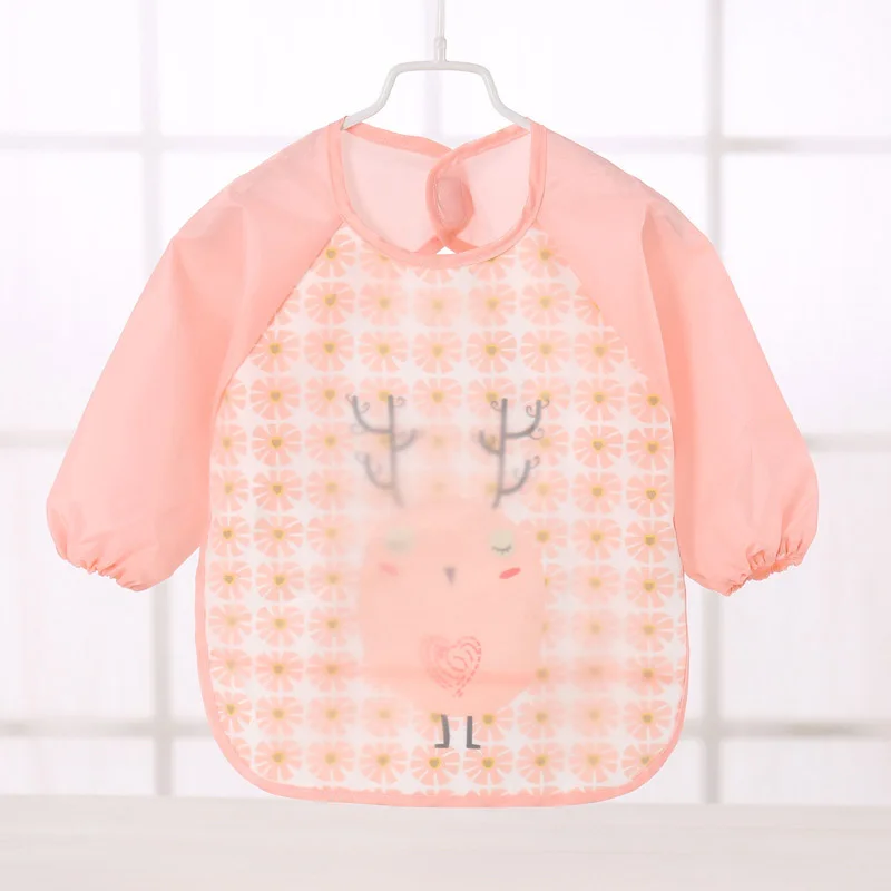 style2 bird Хлопковые Мультяшные детские нагрудники, водонепроницаемые, для малышей, для малышей, для кормления, с длинными рукавами, слюнявчик для мальчиков и девочек - Цвет: style2 bird