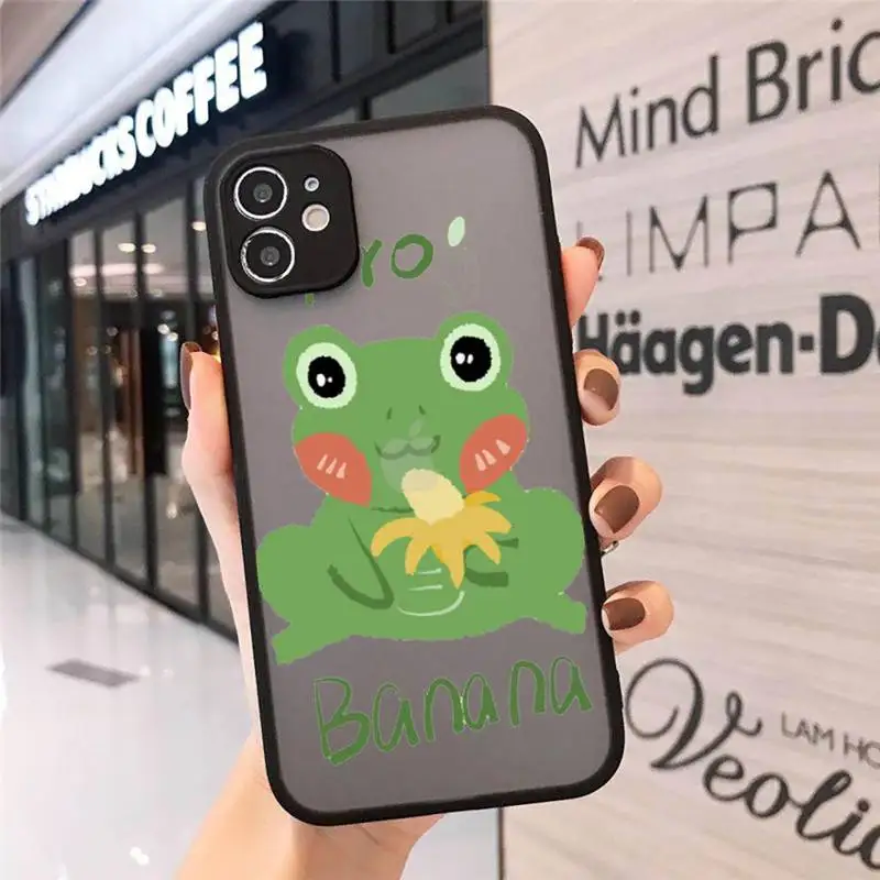 

CARTOON Frog Phone Cases matte transparent For iphone 7 8 11 12 plus mini x xs xr pro max cover