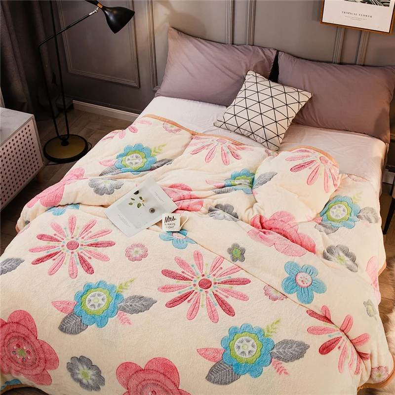 Тонкое фланелевое одеяло зимний взрослый мягкий толстый плед с искусственной