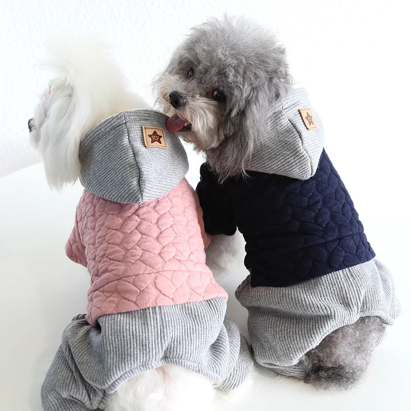 

New Winter Dog Jumpsuit 2 Colors Pet Clothes XS XL Pet Parkas for Dog Cat Costumes Navy Warm Doggie Clothing Teddy Corgi Clothes