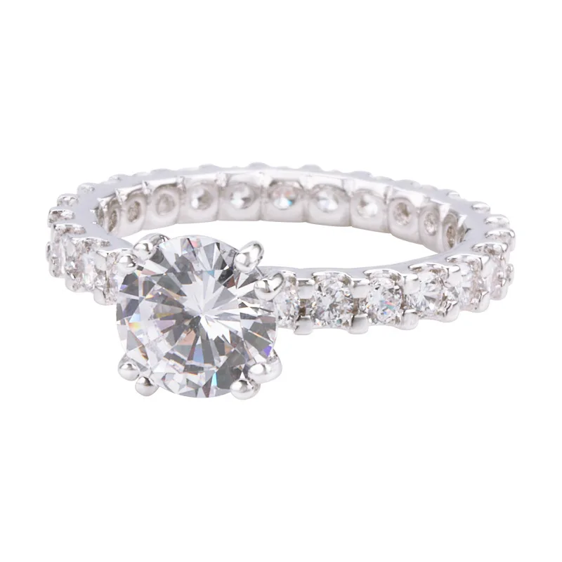 

Gorgeous Promised Rings Love Wedding Jewelry Full Paved Square Diamond Elegant Women Marriage Engagement Ring New