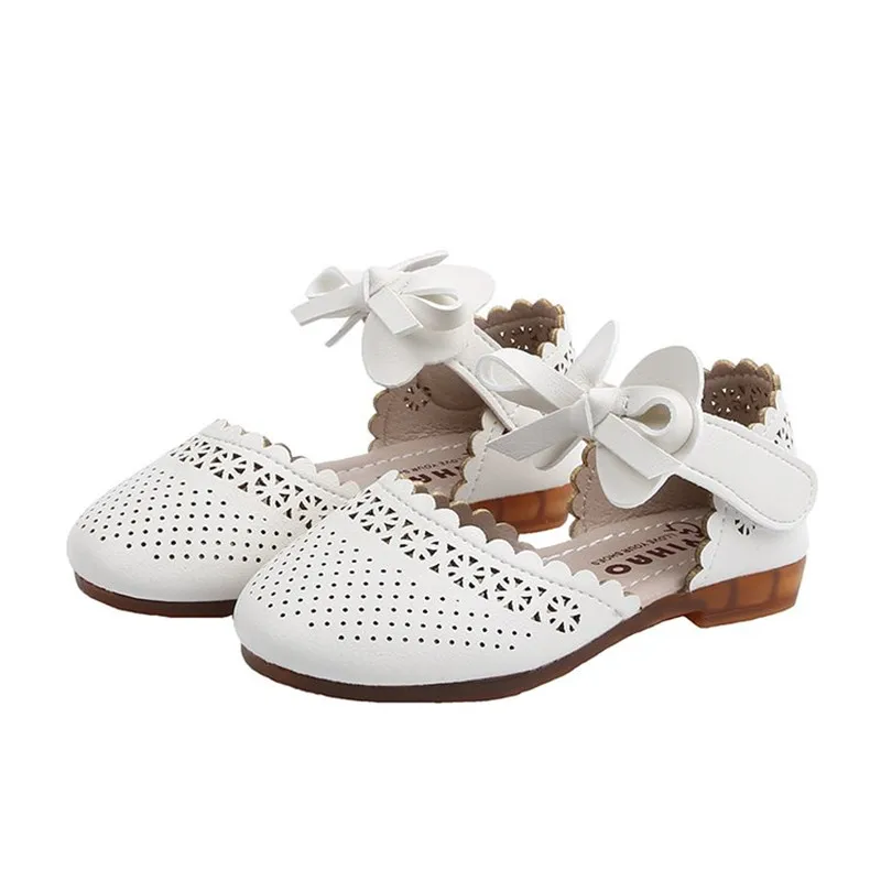 White 28 Pink 33 Girls Princess Shoes Bow-knot Sweet Fashion Kids Flats For Toddlers Big Girl Children Wedding Party | Детская одежда и