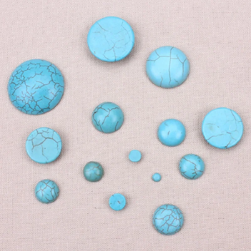 MEIBEADS 10 шт./пакет полукруглые разноцветные плоские с синим натуральным камнем