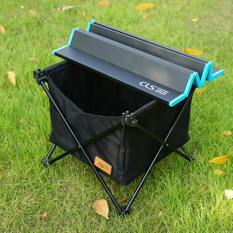 

Outdoor Picnic Foldable Table Camping Desk with Waterproof Tableware Clothes Storage Bag