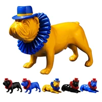 1pcs creative color bulldog punk style dog statue resin figurine home office store decoration ornament crafts cnim hot