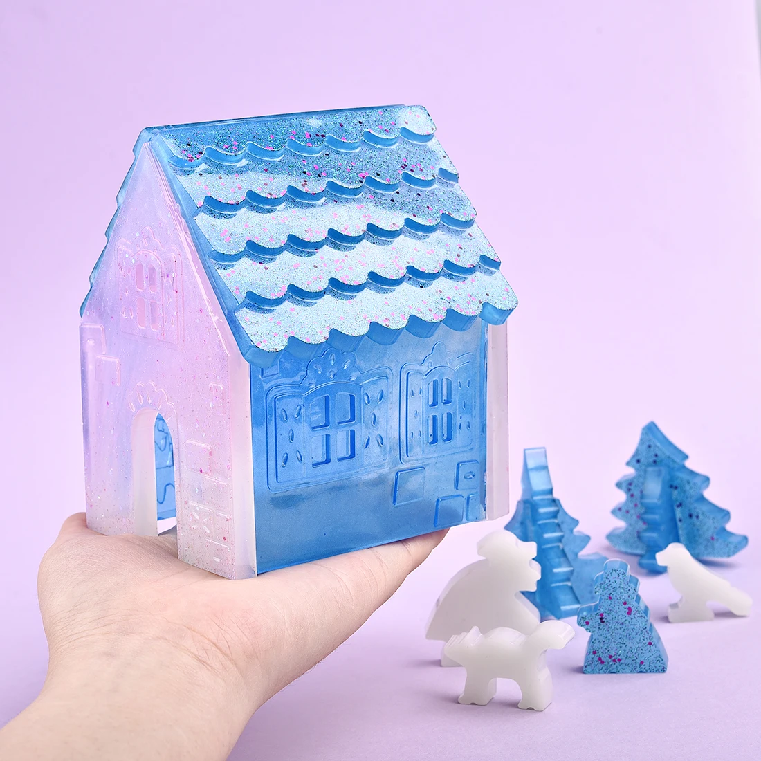 

Christmas Tree House Silicone Mold Resin Casting Molds For Epoxy UV Home Decoration Craft DIY Jewelry Making Tools