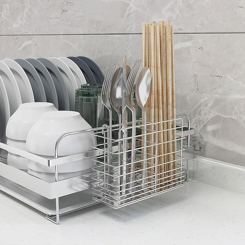 Сушилка для посуды из нержавеющей стали 304 сливная полка кухонная корзина