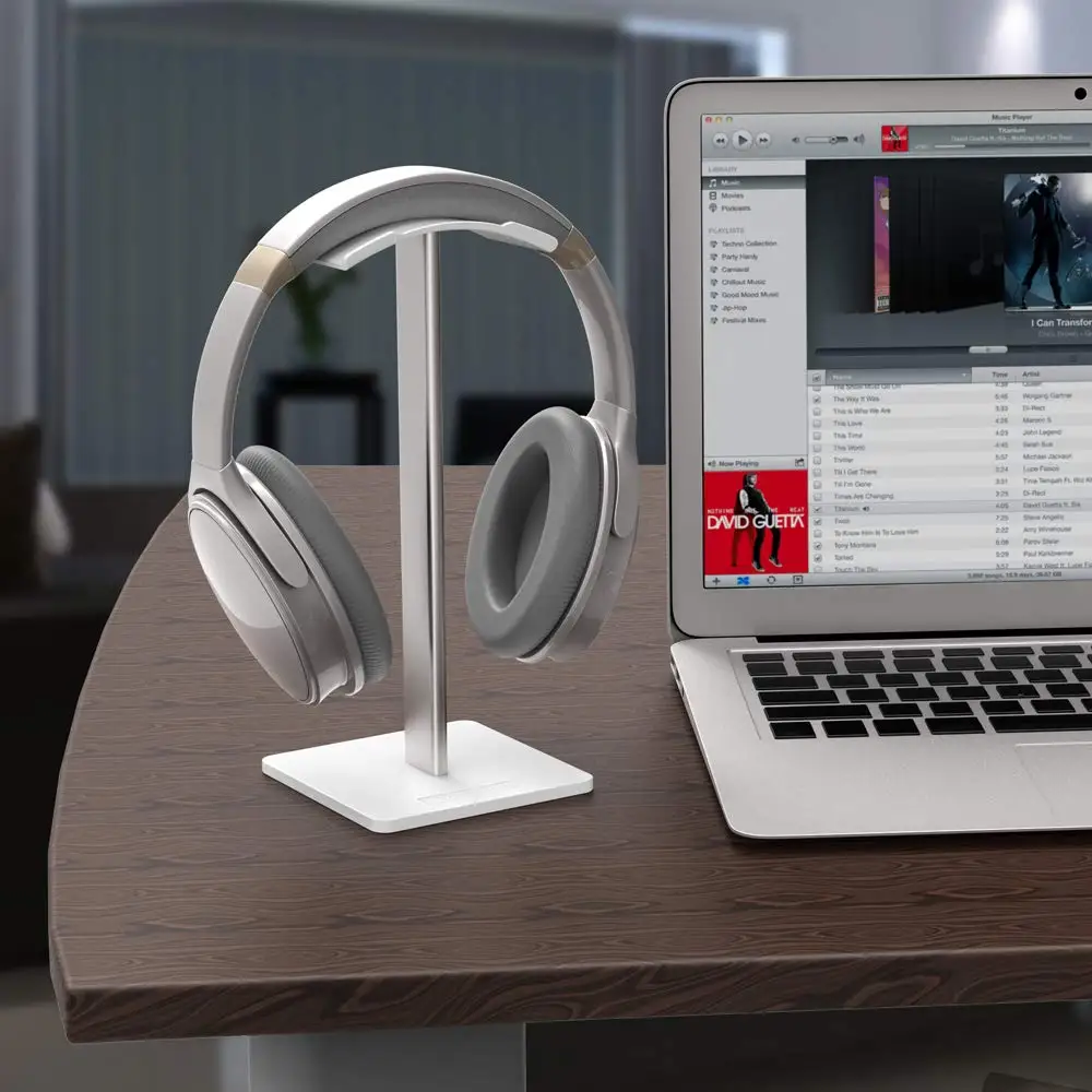 

Headphone Stand Headset Holder With Aluminum Supporting Bar Flexible Headrest ABS Solid Base for All Bose Headphone Serials Size