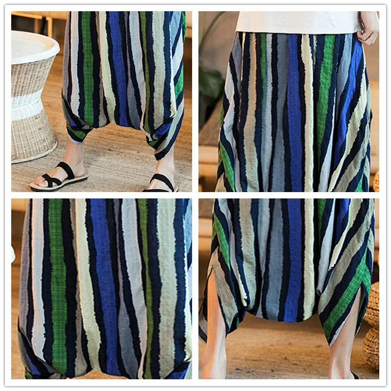 Мужские свободные шаровары JDDTON хлопковые в китайском стиле повседневные с