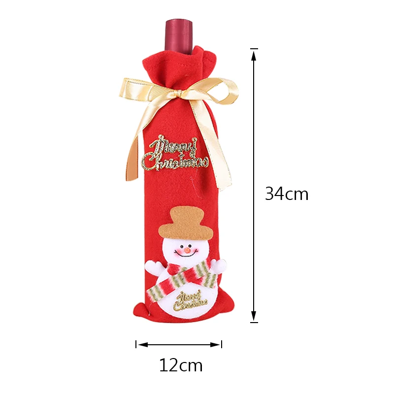 1PC X Рождественские украшения для дома Санта Клаус крышки бутылки вина Снеговик Рождественский чулок держатели для подарков на Рождество год декор 1/2/3/4 шт - Цвет: 1PC X