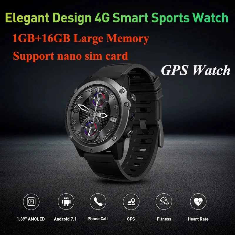 Смарт-часы для телефона Android 4G GPS Smartwatch 1 39 дюйма частота сердечных сокращений