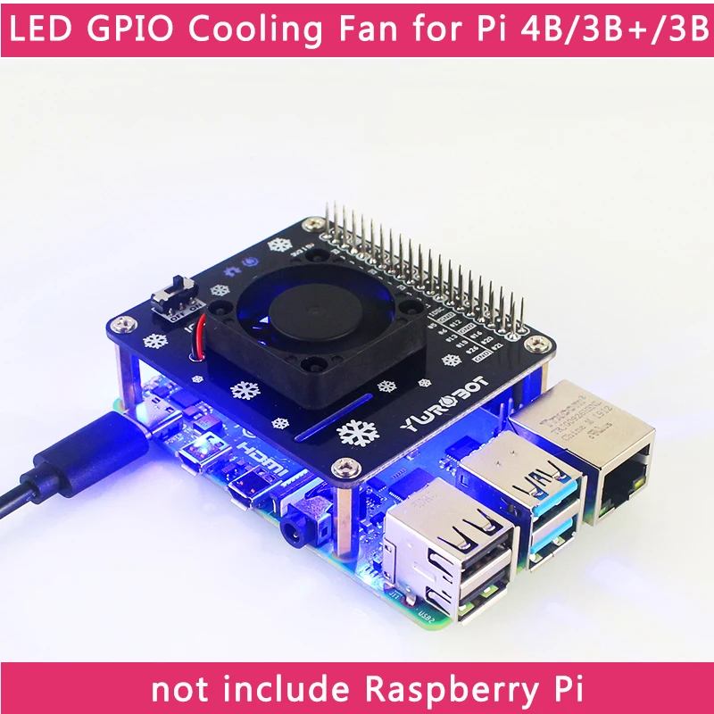 

Raspberry Pi 4 Cooling Fan Module GPIO Expansion Board with LED Light GPIO Extenison Module for Raspberry Pi 4B/3B+/3B/3A+