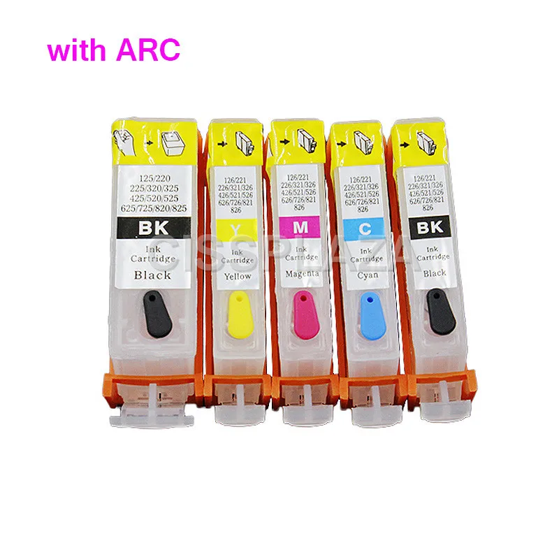 

CISSPLAZA 5sets PGI425 CLI426 refillable Ink cartridge compatible for canon MG5240 MG5140 MG6140 MG8140 IP4840 MX884 IX6540