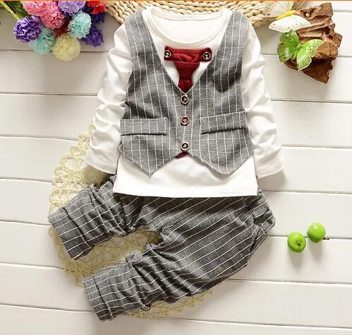 BibiCola Мальчики строгий комплект одежды для мальчиков костюм в клетку малышей