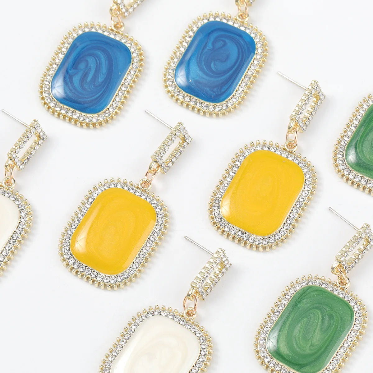 

Fashion Metal Dripping Acrylic Square Dangle Earings Women's Creative Popular Earrings Party Jewelry Accessories