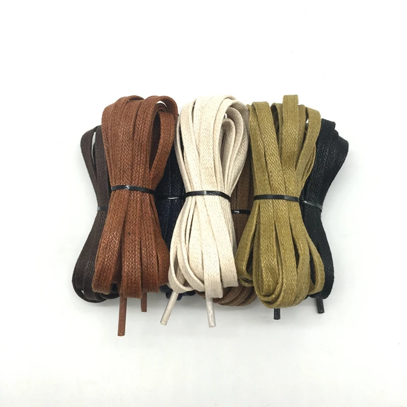 1 Pair Waxed Shoelaces Flat Shoe laces Boots Unisex Waterproof Leather Sneakers Shoelace Length 60 80 100 120 140 160 180CM P3