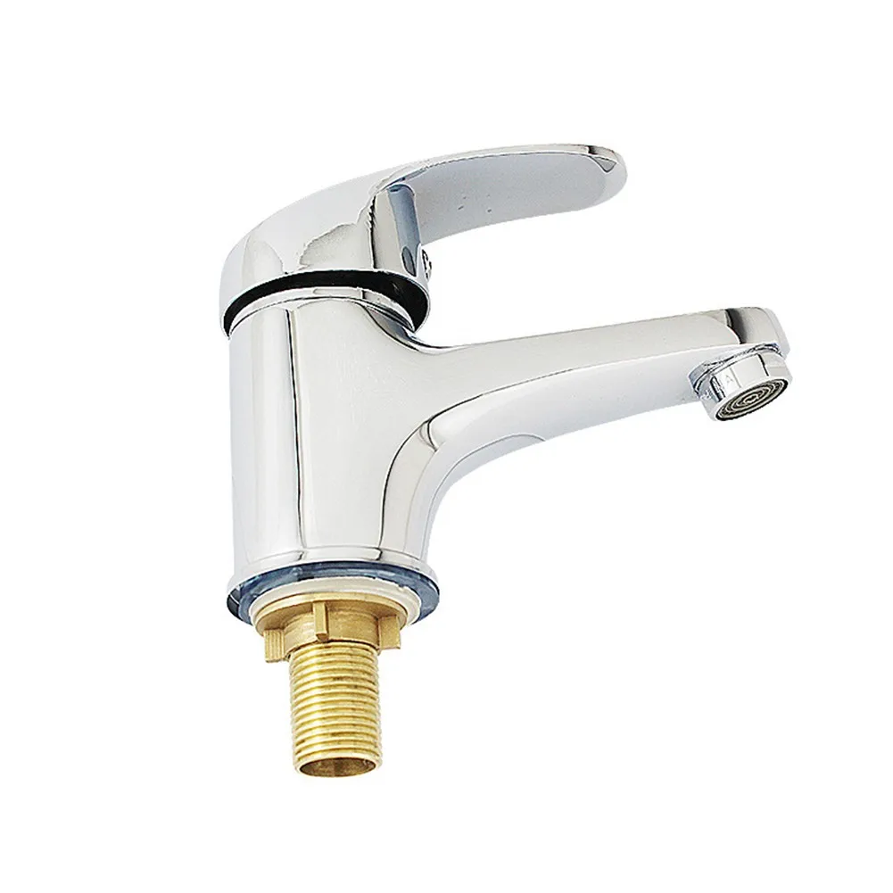 

1 Pcs Modern Bathroom Taps Basin Sink Mono Mixer Chrome Cloakroom Tap With Connection Hoses And Fixing