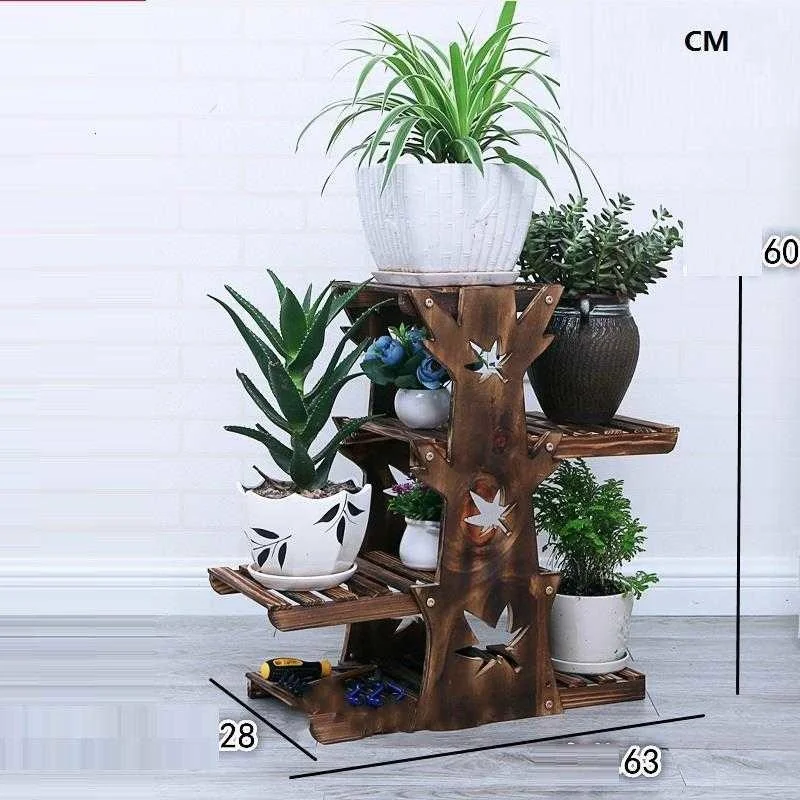 

Indoor For Plantenrekken Wood Soporte Plantas Interior Dekoration Balcony Stojak Na Kwiaty Outdoor Flower Stand Plant Shelf