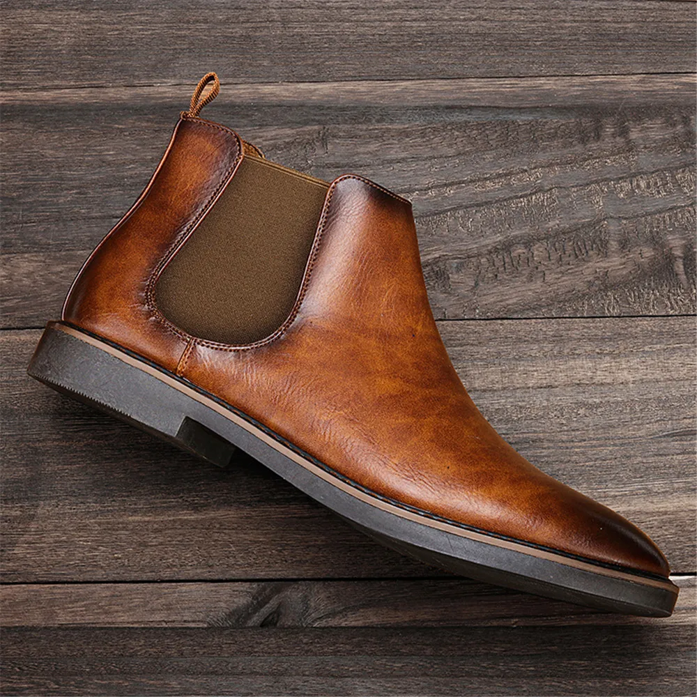 

40-46 Men's Boots 2020 Brand Comfortable Fashion Leather Chelsea Boots Men's Shoes