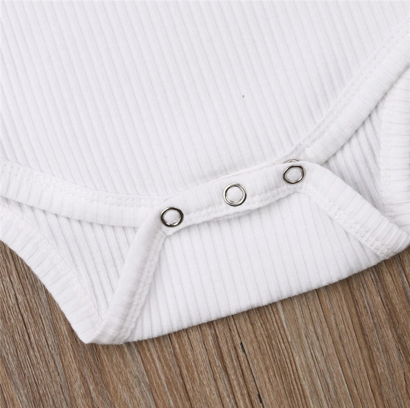 

0-24M Baby Kids Boy Girl Clothes Solid Romper Toddler Jumpsuit Bodysuit Sunsuit
