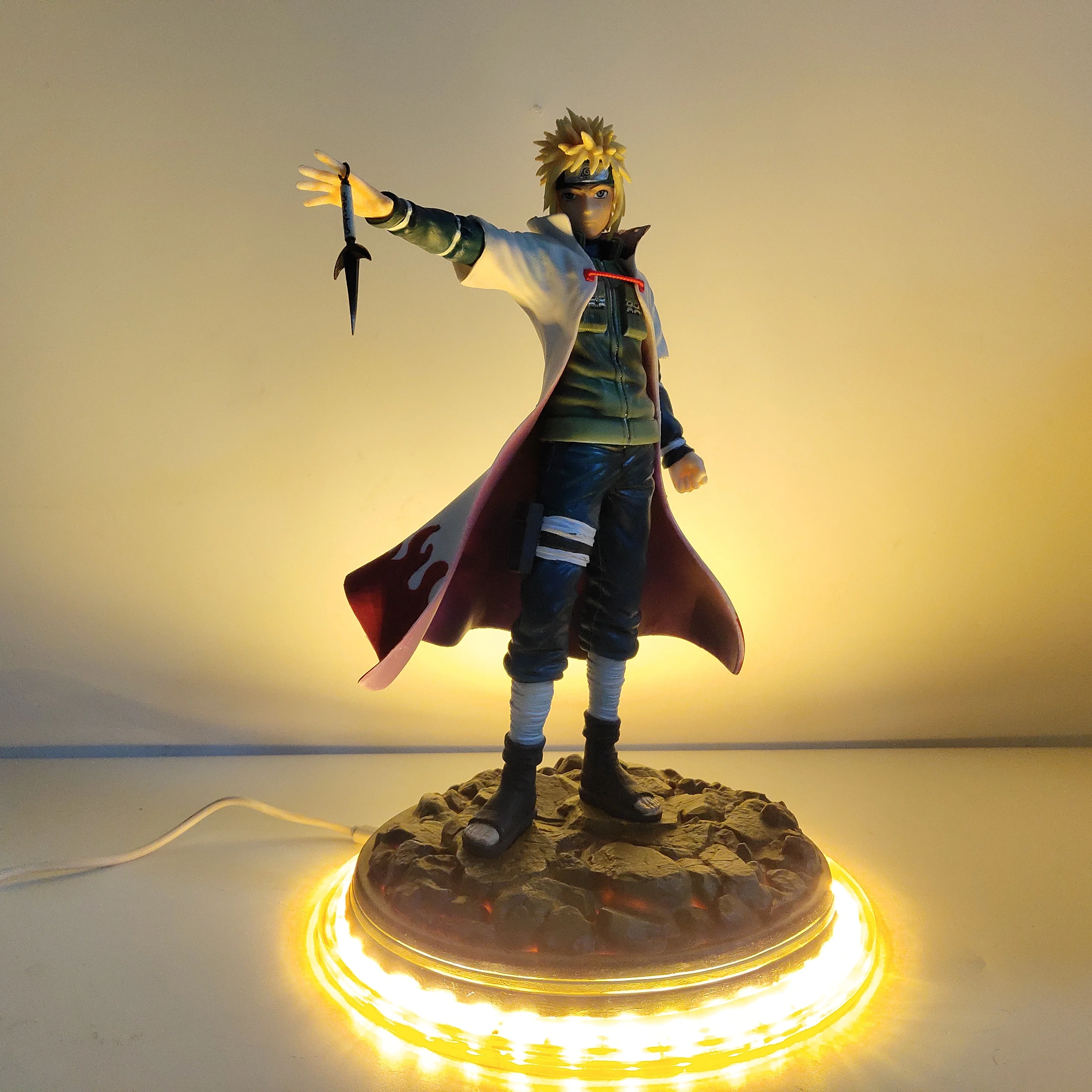 ПВХ фигурка Наруто игрушки Namikaze Minato светодиодная статуя Shippuden аниме