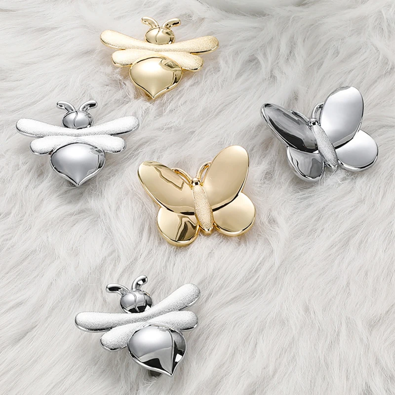 

1Pc Modern Cute Zinc Alloy Butterfly/Bee/Ginkgo Leaf Knob Golden/Silver Cabinet Drawer Wardrobe Door Handle Knobs and Pulls