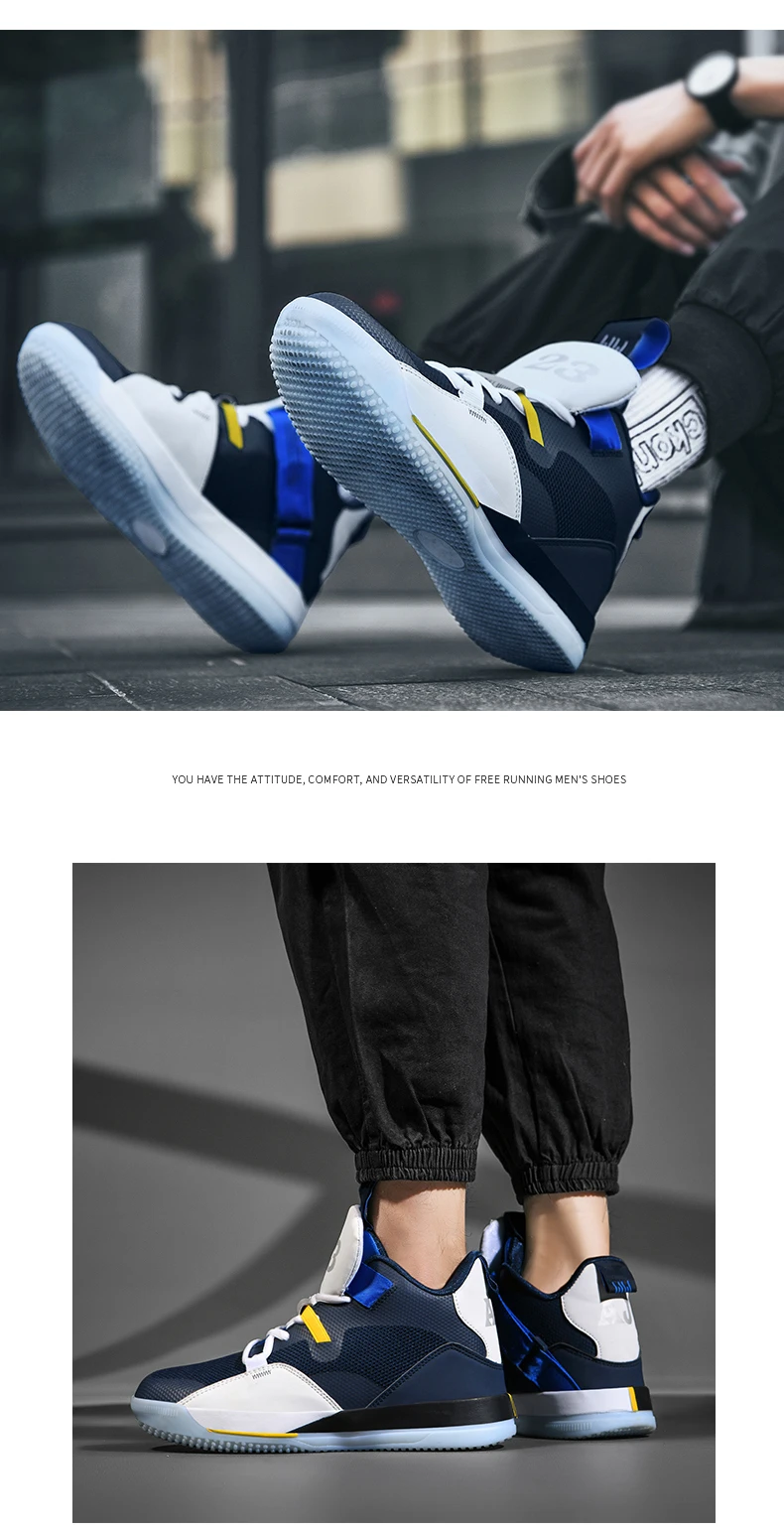 Basketball Shoes Men Women High-top Sports Air Cushion Hombre Athletic Mens Shoes Comfortable Breathable Retro Sneakers