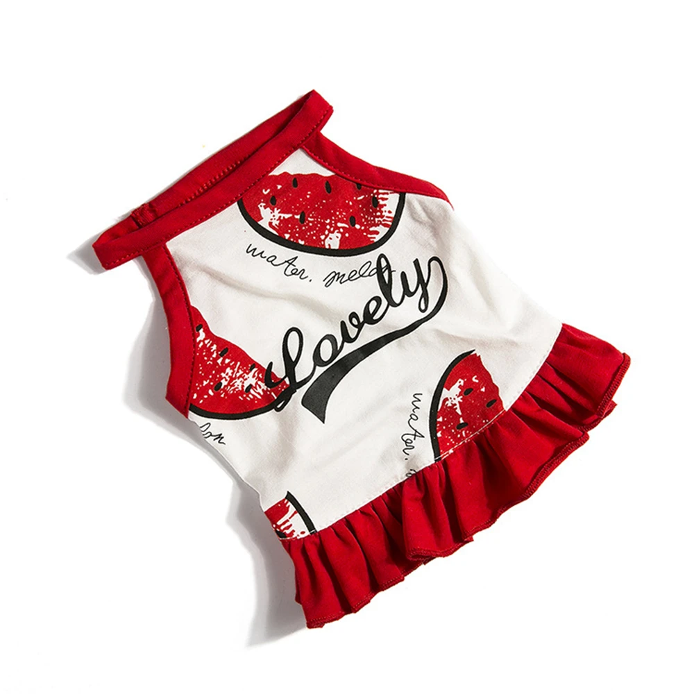 

Watermelon Print Dog Clothes Summer Puppy Dog Costume Pet Clothes for Small Dogs Chihuahua Skirt Pet Dress Cat Ropa Perro