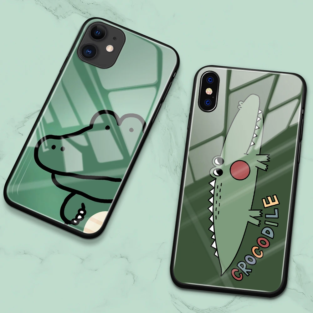 FinderCase симпатичным крокодилом стекло чехол-накладка для телефона чехол  для iphone X, 6, 6S, 7, 7 до 14 лет plus, 8, 8Plus, XS XR XS, 11, 12, 13, 14,  Pro MAX | AliExpress