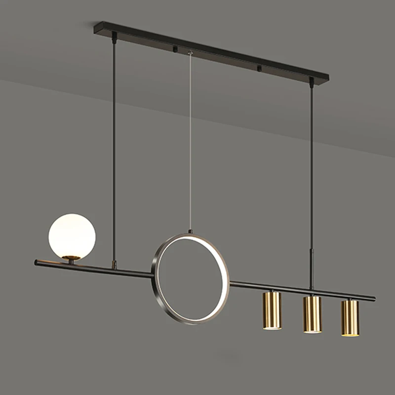 

Led Pendant Lamp Clear Glass Ball Long Size Chandelier For Dining Room Decor Lustre Restaurant Coffee Shop Office Hanging Light