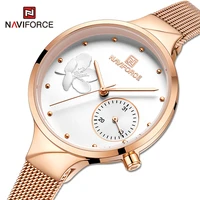 naviforce luxury brand rose gold womens watches elegant charming ladies quartz wristwatch waterproof clock girls bracelet gifts