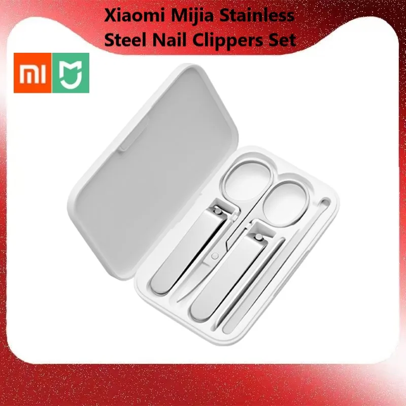 

5 шт. Xiaomi Mijia набор кусачек для ногтей из нержавеющей стали триммер Уход за педикюром кусачки для ушей пилка для ногтей профессиональные инст...