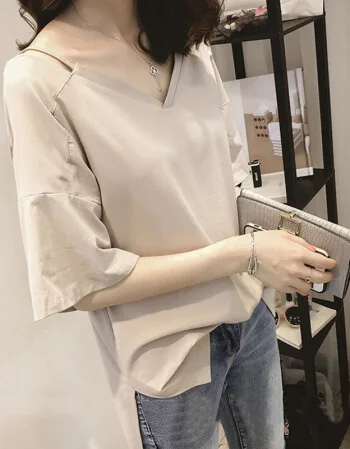 

T Shirt Women Clothes 2020 Fashion Tee Top Fashion Cotton Ladies Tee Blue Shirt