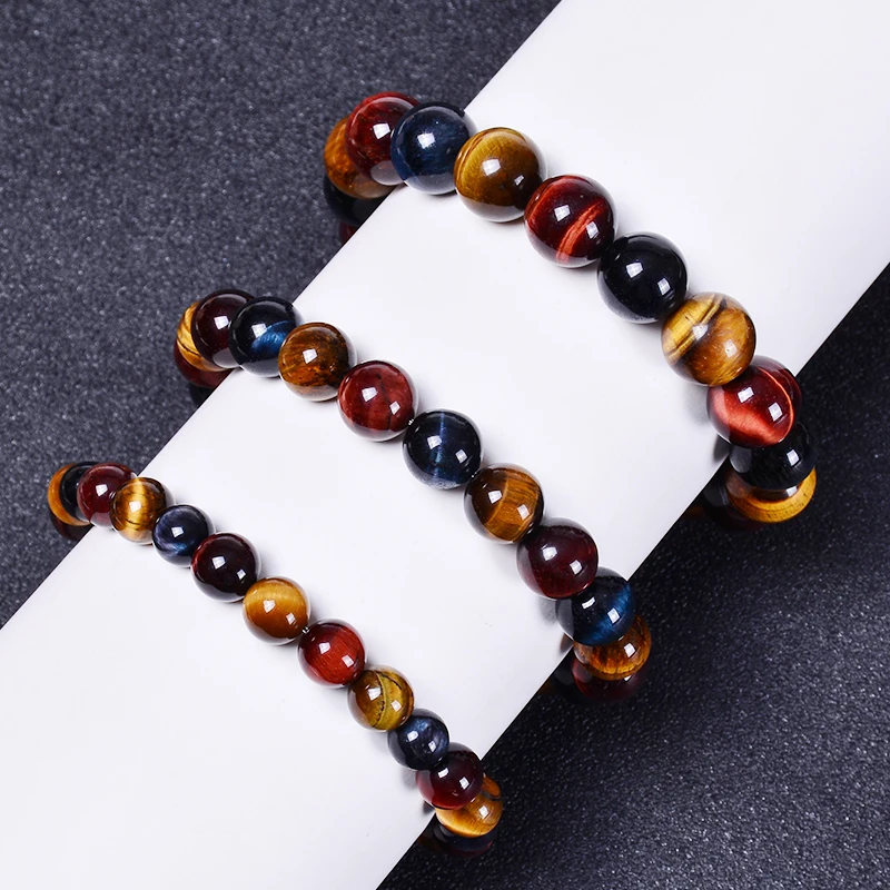 6-12mm AAAA Tiger Eye Stone Bracelets Charm Natural Beads Bracelet for Men Women Yoga Meditation Male Buddha Jewelry | Украшения и