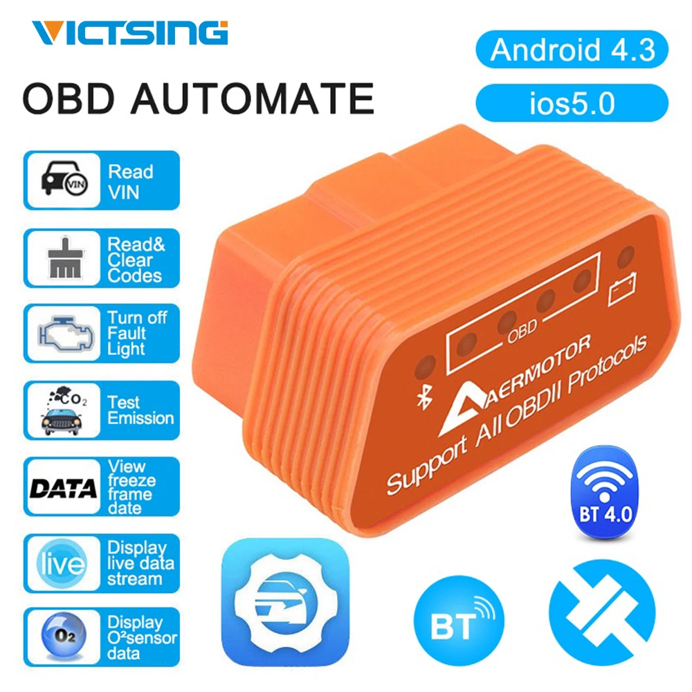 Автомобильный диагностический сканер VicTsing ELM327 Wifi совместимый с Android IOS
