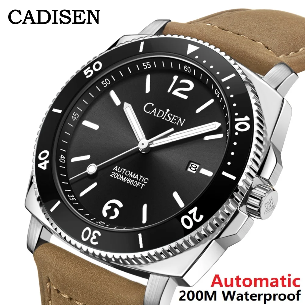 

CADISEN Watch Men Automatic Mechanical Japan MIYOTA Movement Business Casual Genuine Leather 200M Waterproof Watches