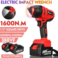 1600n m high torque brushless electric impact wrench rechargeable 12 socket cordless wrench power tools for makita 18v battery