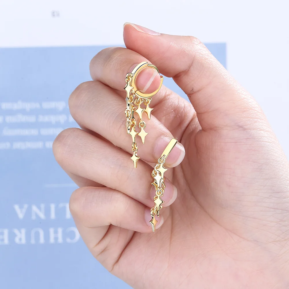 Женские серьги из серебра 925 пробы с блестками