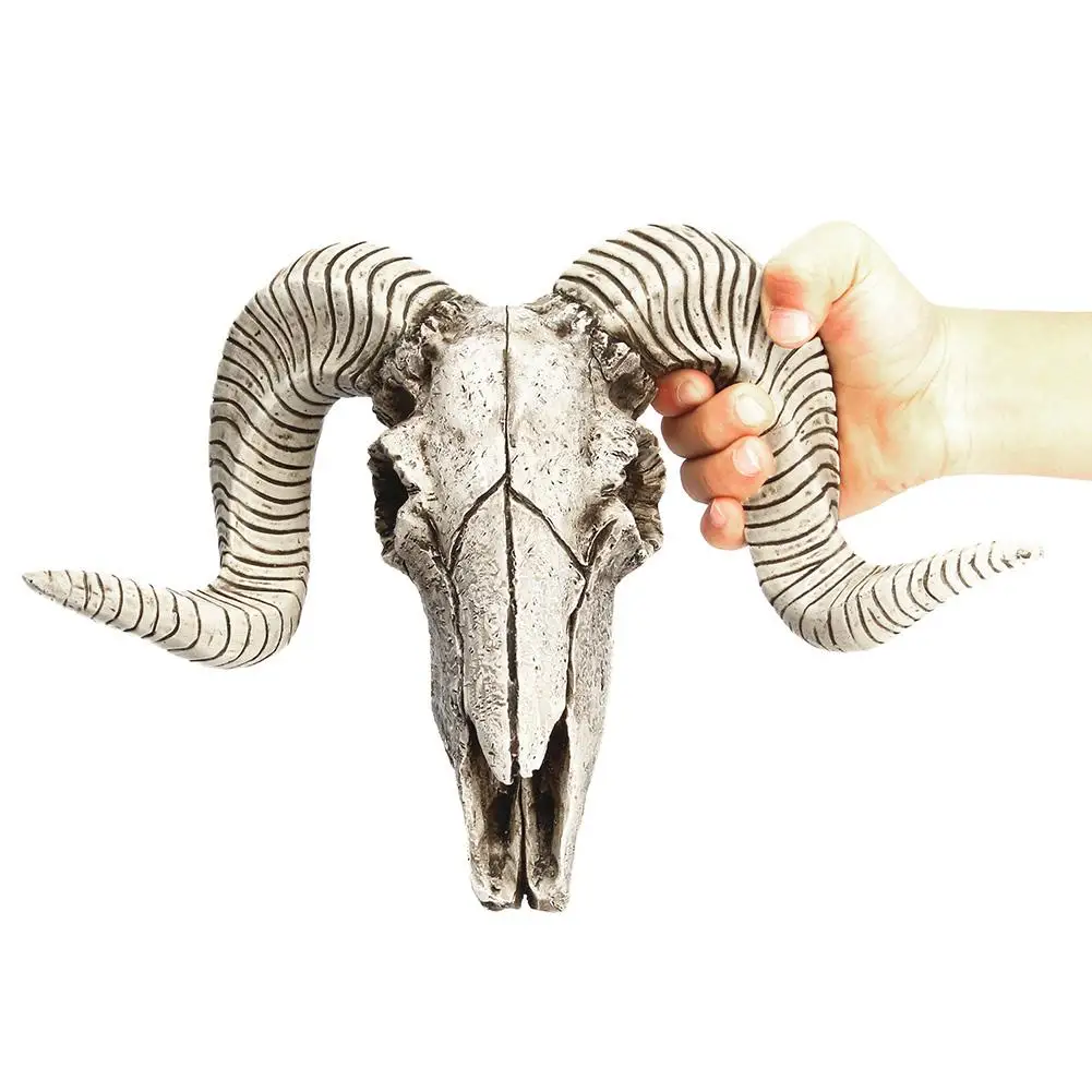 

Настенная подвесная скульптура с головой животного, креативное украшение в стиле ретро, рог козы, черепа, для гостиной