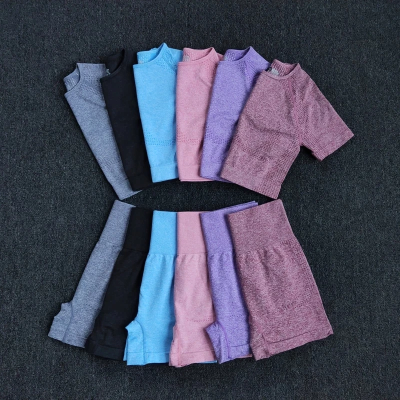 

INFILAR Women 2PCS Yoga Set Seamless Sports Women Bras+High Waist Gym Shorts Workout Fitness Suits Female Gym Clothes 2021 Hot