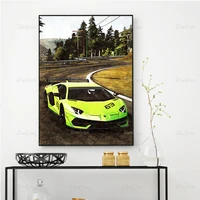 nordic abstract svj vintage posters and prints wall art canvas painting green car hd modular pictures for living room home decor