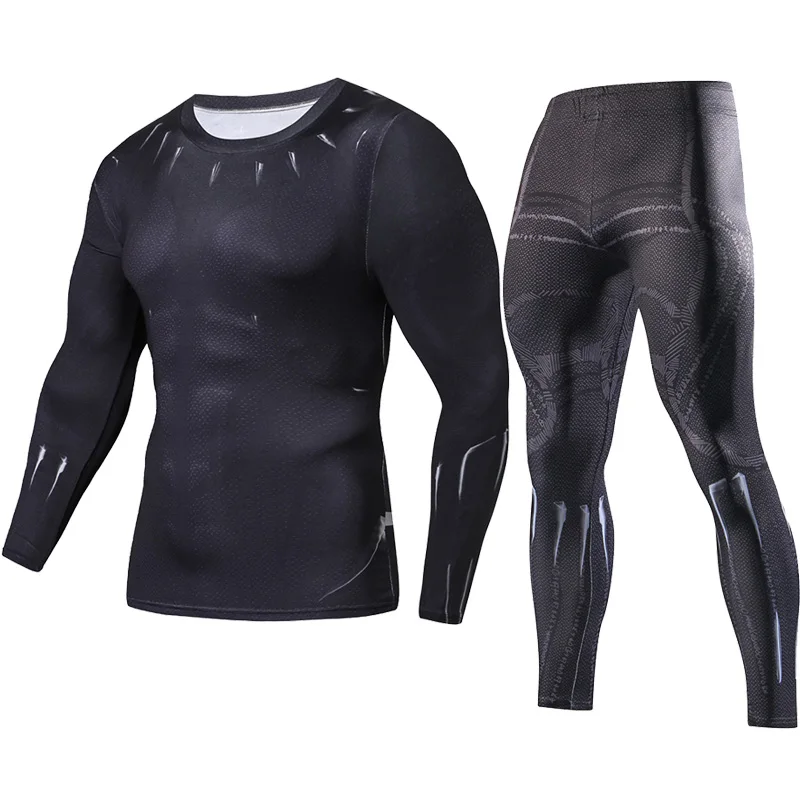 Новый Marvel Бэтмен мужские наборы компрессионная модная футболка Фитнес костюм