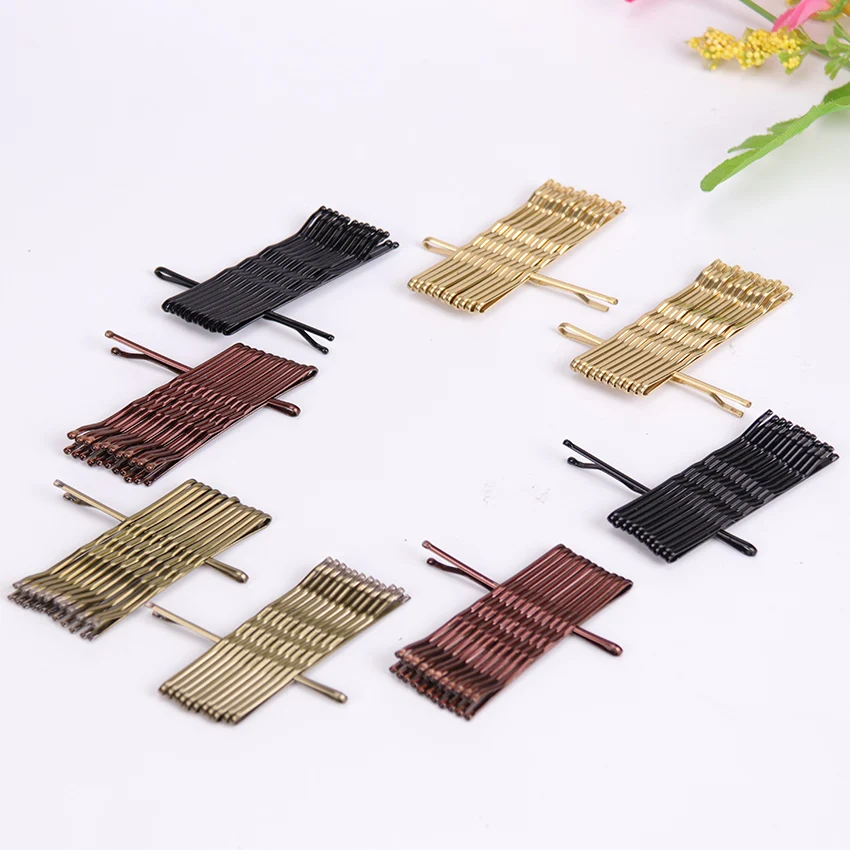 Заколки для волос 24 шт. черные и золотые заколки классические простые волнистые