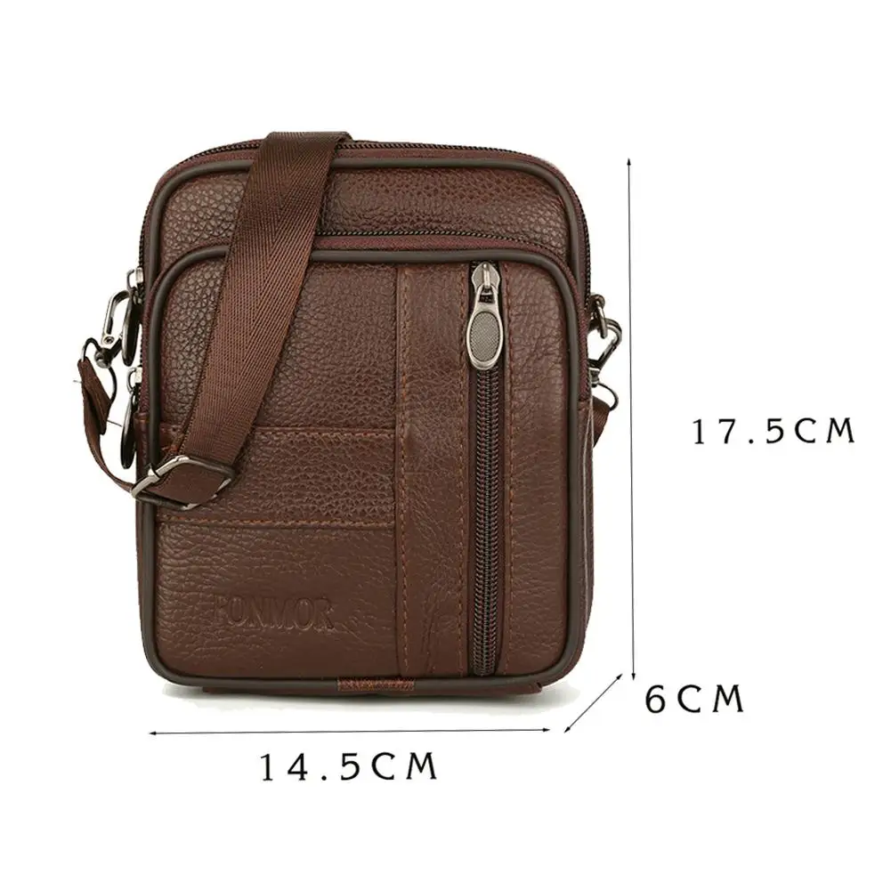 

2021 Mens Leather Small Messenger Bag Male Business Satchels Multi-Pockets Shoulder Bag Genuine Leather Crossbody Phone Purses