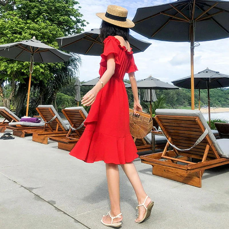 Женское винтажное платье миди желтое элегантное праздничное 4 цветов в Корейском